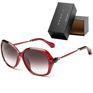 Gafas de sol Marfil originales deluxe marco rojo cuadradas